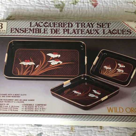 Trays- Set of 3 Vintage Tray Set New in Box - Picture 1 of 9